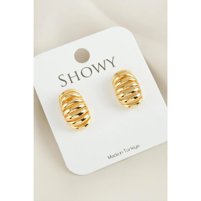 Tırtırlı Trinos Yeni Sezon Metal Küpe