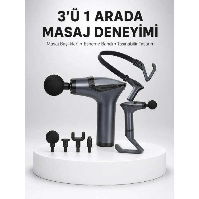Titreşimli Şarjlı Masaj Aleti 3in1 Fonksiyonel Çok Amaçlı Model Yeni Nesil