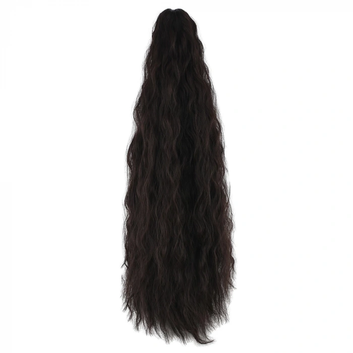 Tokalı Kabarık Dalgalı At Kuyruğu - Kahverengi