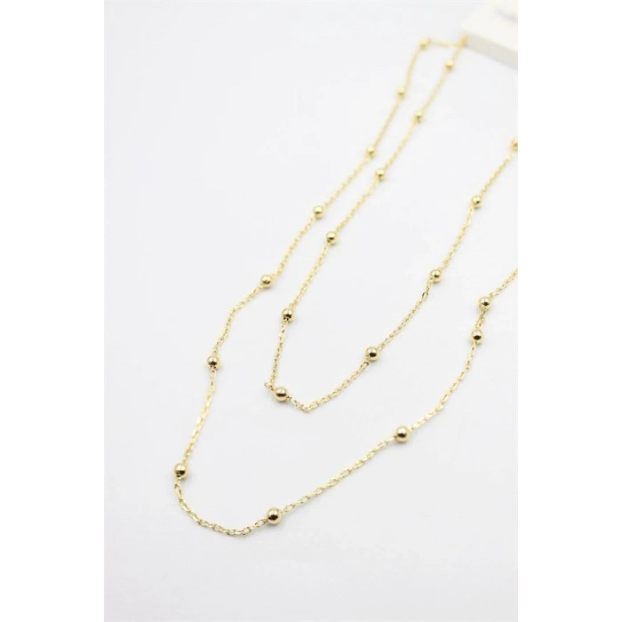 Top Zincir Kolye-90cm - Altın