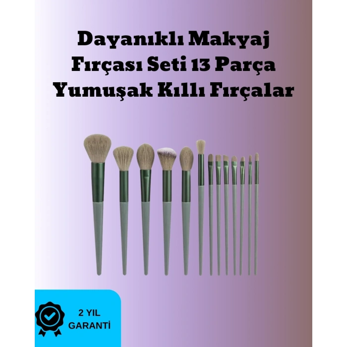 Toz Ve Krem Ürünler İçin Güçlü Tutucu Yumuşak Kıllı Makyaj Fırça Takımı 13 Parça