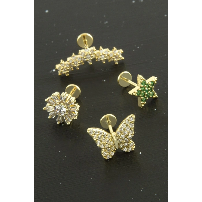 Tragus Zirkon Taşlı  Piercing 1 Adet