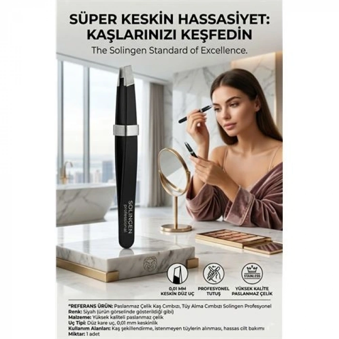 TransForMacion Cımbız Paslanmaz Çelik Kaş Alma Cımbızı Tüy Alma Cımbızı Solingen Professional 718476