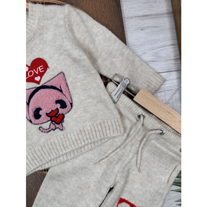 TRİKO TAKIM LASTİKLİ PAÇA, PAMUKLU, DESENLİ, MEVSİMLİK, GÜNLÜK, KIZ ÇOCUK & BEBEK  ALT ÜST TAKIM