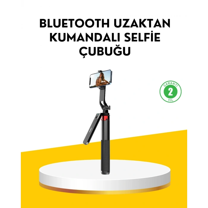 Tripodlu Selfie Çubuğu Uzaktan Kumandalı Canlı Yayın Uyumlu