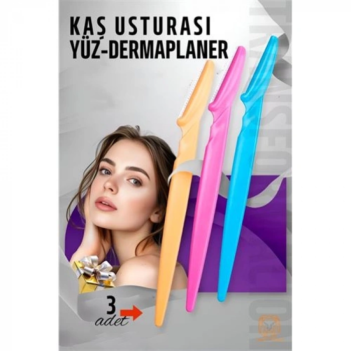 Turk Kaş Şekillendirici Kaş Dermaplaner Yüz Usturası 3 Adet