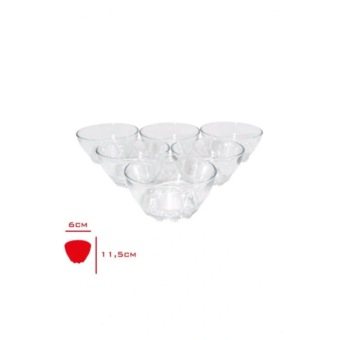 Turkey Bowl Cam Kase 6 Lı 6x11,5 Cm-82641