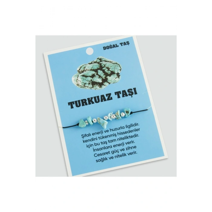 Turkuaz Doğaltaşlı İp Bileklik