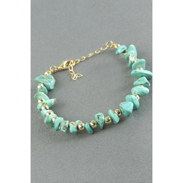 Turkuaz Kırık Doğaltaş Bileklik