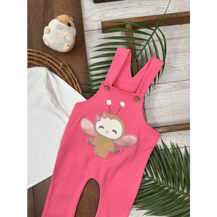 Turuncu Renk Kız Bebek & Çocuk Pamuklu 2 Parça Tulum