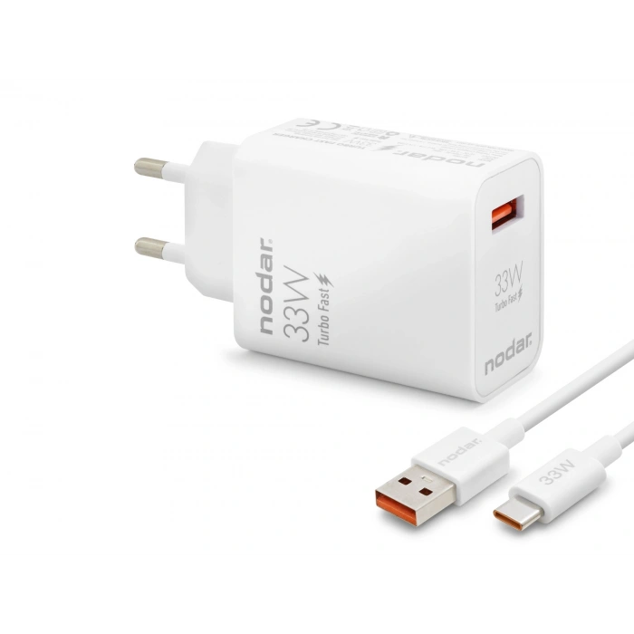 Type-C Hızlı Şarj Seti 33W Usb Adaptörlü - Beyaz ND1006