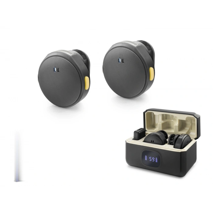 Type-C Kablosuz 2’Li Yaka Mikrofonu - Siyah HDX2796