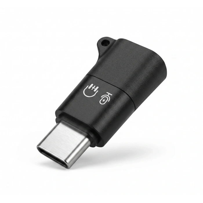 Type-C Kulaklık Mikrofon Ses Adaptörü Siyah HDX1085
