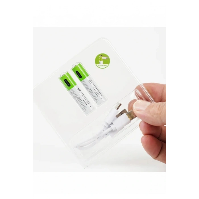 Type-c Şarjlı 800mwh 1.5v Şarj Edilebilir 2’li Aaa İnce Pil - Lityum Iyon Batarya