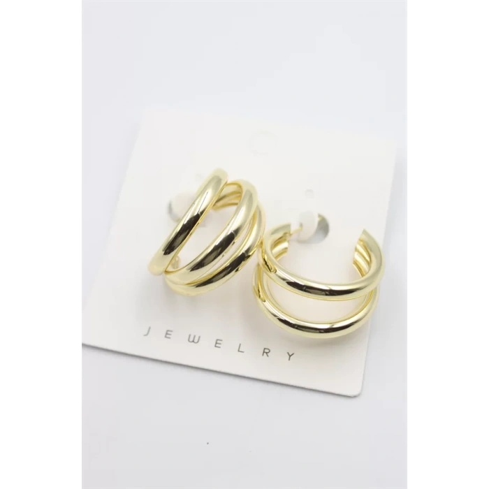 Üç Halkalı Küpe - Altın