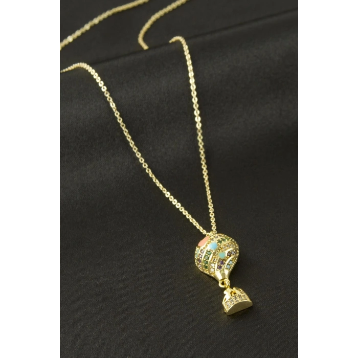 Uçan Balon Zirkon Taşlı Kolye