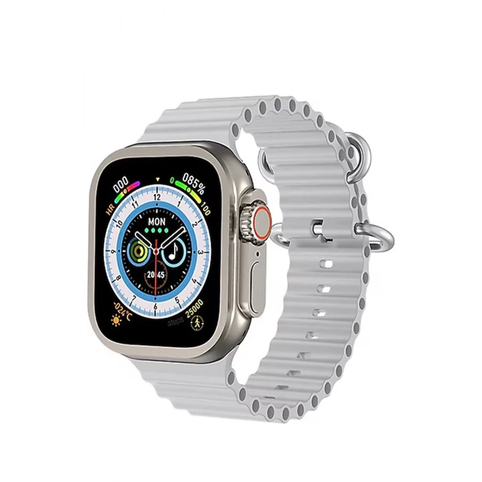 Ultra 8 2.1 inç IPS Ekran Konuşma ve NFC Özellikli Akıllı Saat - Gümüş