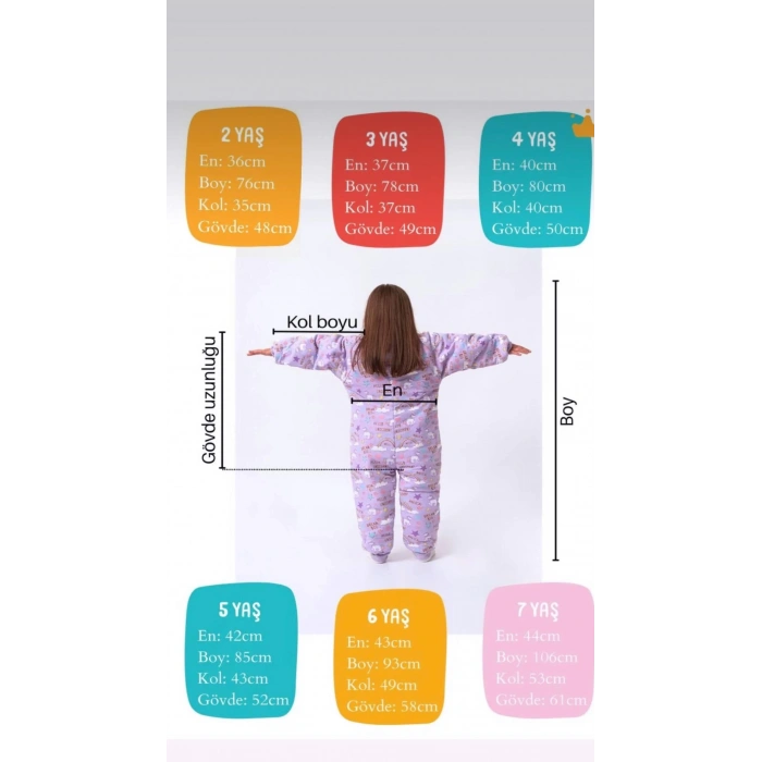 Unicorn Desenli Çocuk Uyku Tulumu