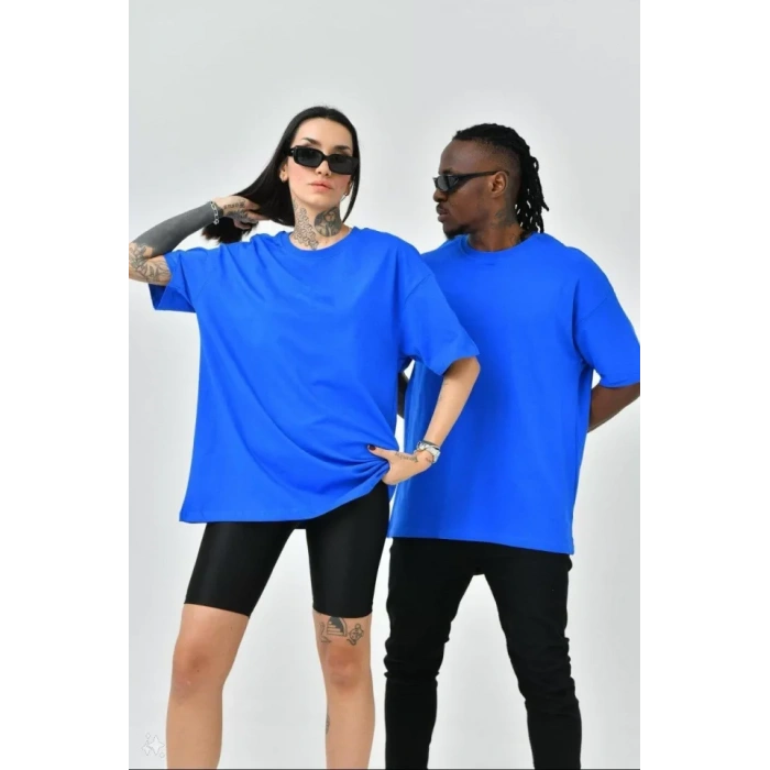 Unisex Basic Bisiklet Yaka Oversize TShirt