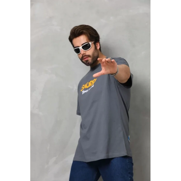 Unisex Basic Bisiklet Yaka Oversize TShirt