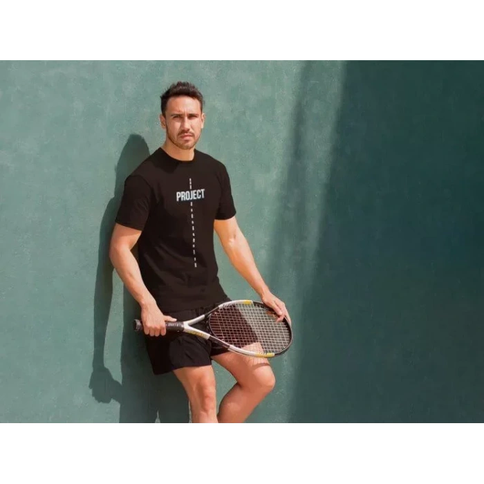 Unisex Bisiklet Yaka Baskılı Oversize TShirt