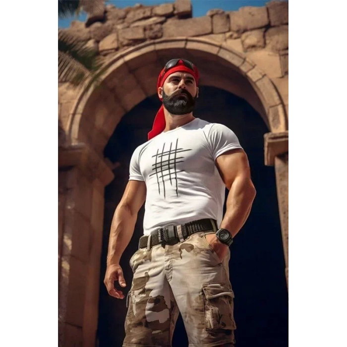 Unisex Bisiklet Yaka Baskılı Oversize TShirt