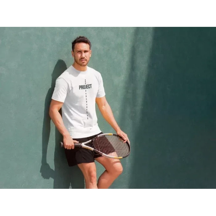 Unisex Bisiklet Yaka Baskılı Oversize TShirt