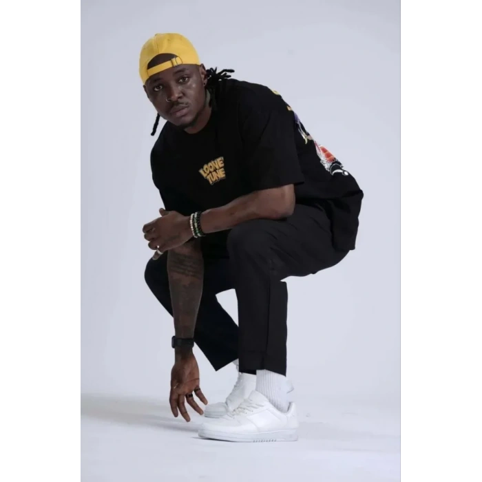 Unisex Bisiklet Yaka Baskılı Oversize TShirt