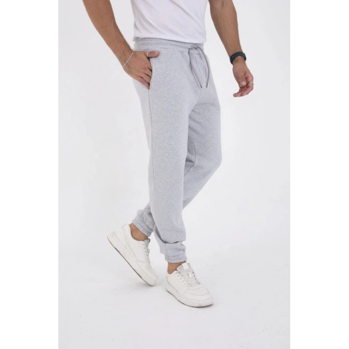Unisex Kışlık Üç İplik Lastikli Eşofman Pantolon