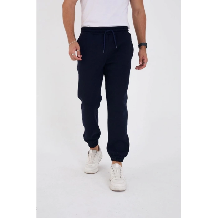 Unisex Kışlık Üç İplik Lastikli Eşofman Pantolon