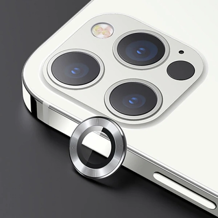 Usams İphone 12 Pro Max 3d Metal Çerçeveli Kamera Lens Koruyucu