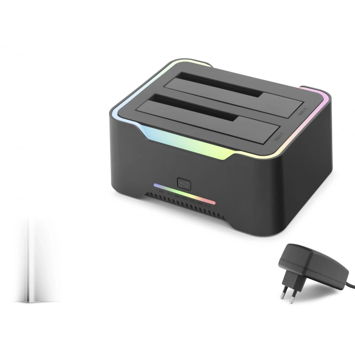 Usb 3.0 Hdd/Ssd Disk Docking Station Sata 2.5 /3.5 Klonlama Destekli Rgb - Siyah HDX1790