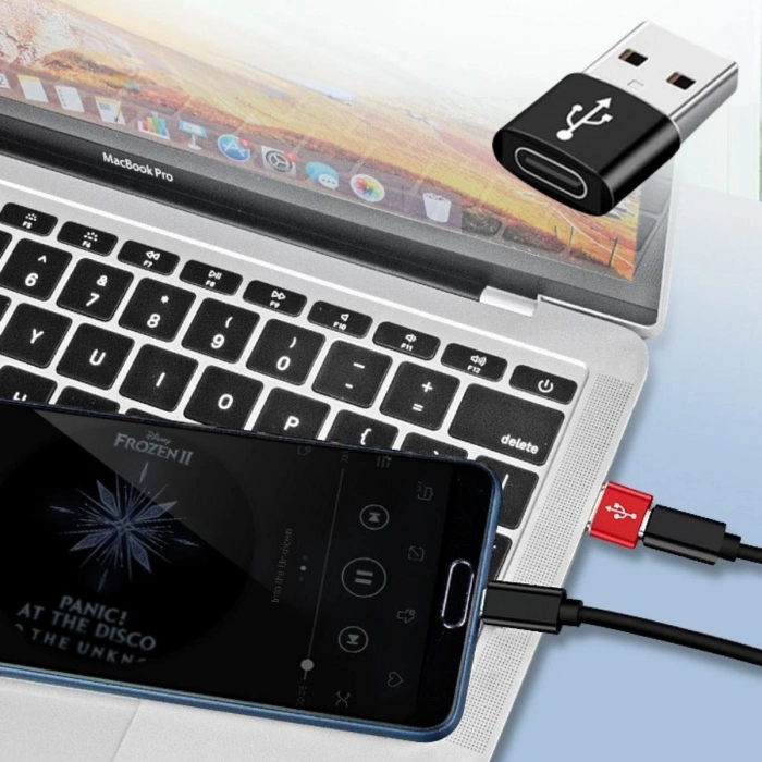 USB'den TYPE-C 'ye Dönüştürücü Adaptör Veri Aktarımı Sağlayıcı Şarj Data Çevirici (4887)