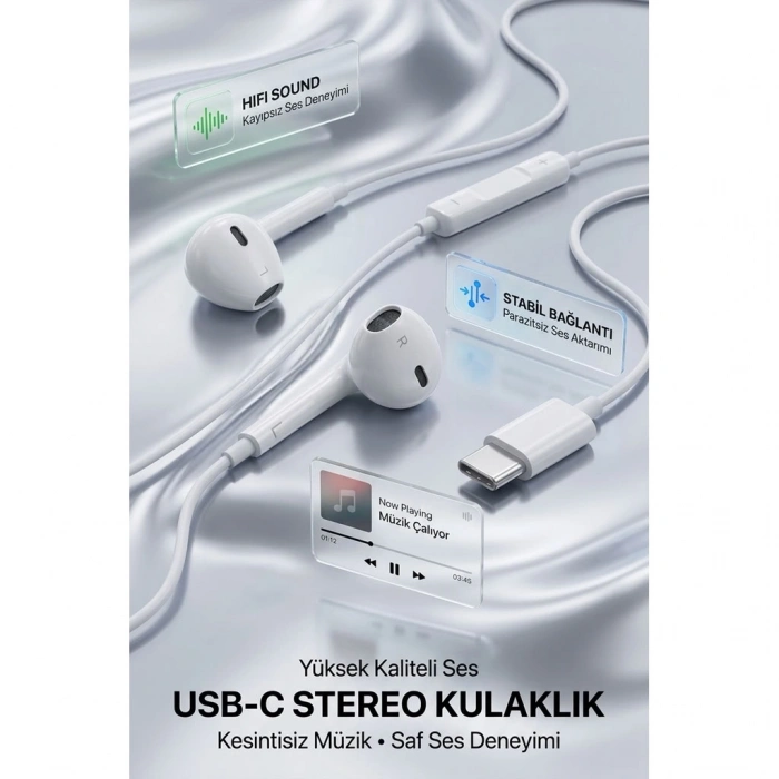 USB-C Bağlantı Mikrofonlu Kulaklık KH228