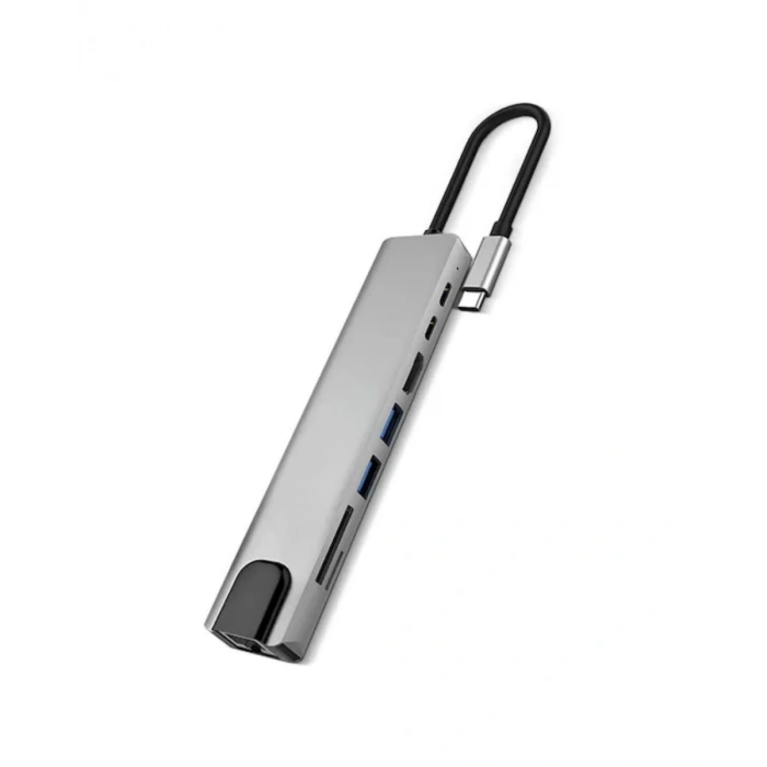 Usb C Çoklu Port Adaptör Hdmı Usb Ethernet Sd Kart Hub