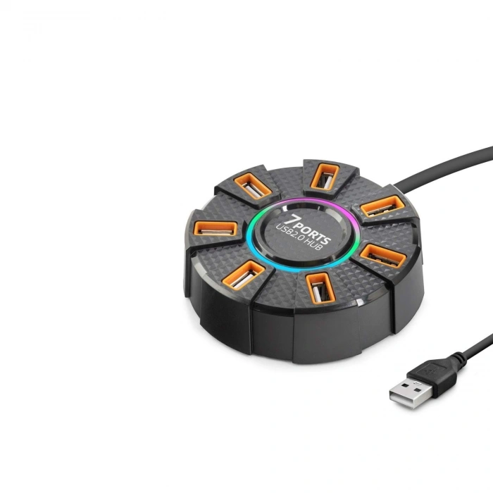USB Gaming Hub RGB 7 Port 480 Mbps 1.2 m Siyah HDX7035