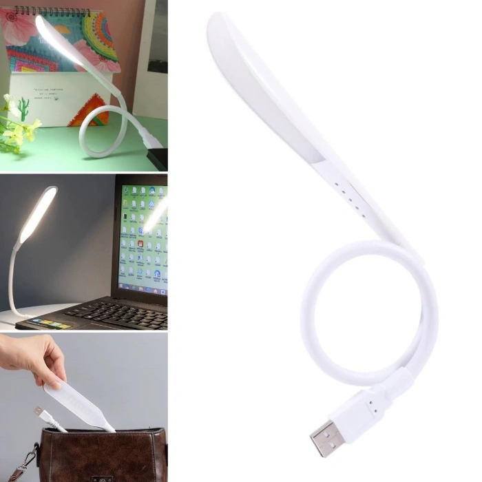 USB Girişli 14 Ledli 3 Kademeli Dokunmatik Masa/Kitap Okuma Lambası Ledi Beyaz (4887)
