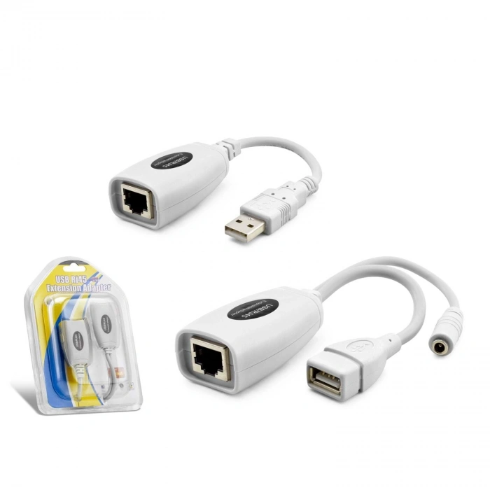 USB RJ45 Kablolu Uzatıcı Seti 60 m - Beyaz HDX5064
