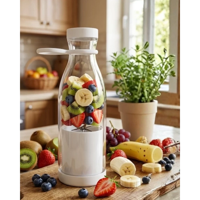 Usb Şarjlı Mini Blender Taşınabilir Smoothie Yapıcı 380 Ml Pratik Kullanım