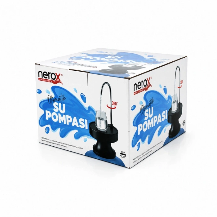 USB ŞARJLI - OTOMATİK DAMACANA SU POMPASI - STAND 360° BAŞLIK NRX-4337 (4887)