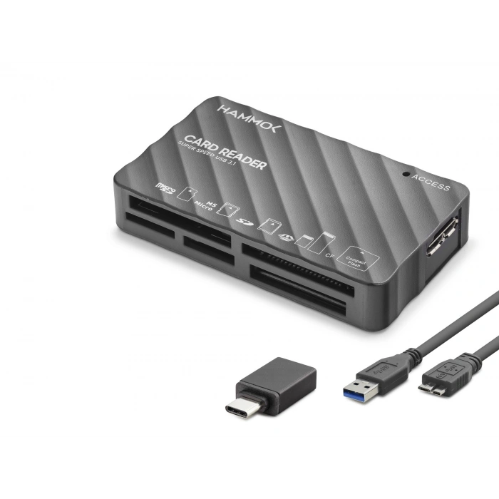 Usb Type-c 3.1 Gen1 All İn One Kart Okuyucu Cf Sd Microsd Ms Xd 5 Gbps Siyah HDX7064