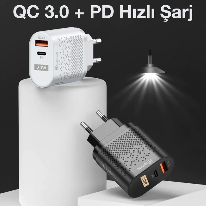 Uslion 20w Usb Qc3.0 Şarj Pd3.0 Hızlı Şarj Aleti Şarj Başlık