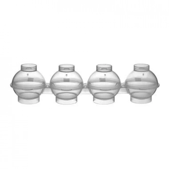 Üstten Doldurmalı Yatay 4 Bölmeli  Küre Buz Topu Kalıbı -  Yuvarlak Buz Topu Yapma Aparatı