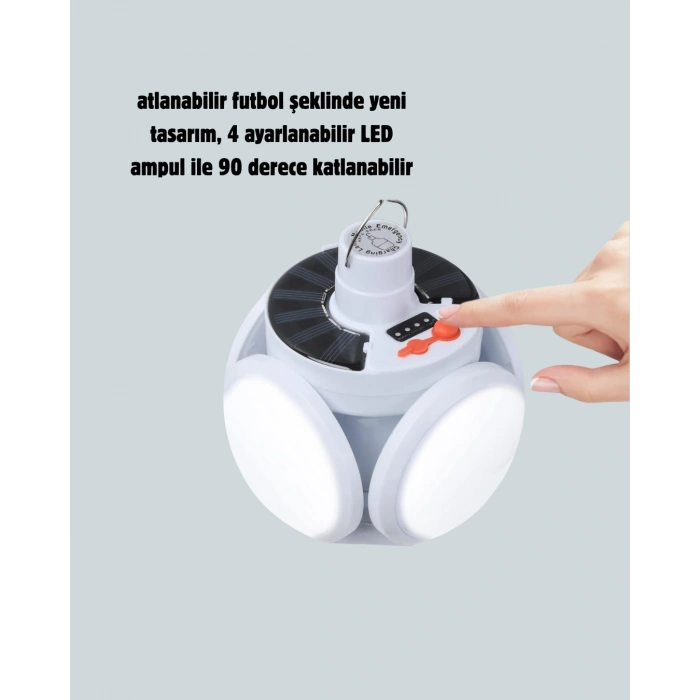 Uzaktan Kumandalı, 360 Derece Katlanabilir Solar Led Aydınlatma Çadır Lambası