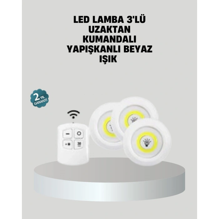 Uzaktan Kumandalı 3’lü Ayarlanabilir Spot Led Işık Seti