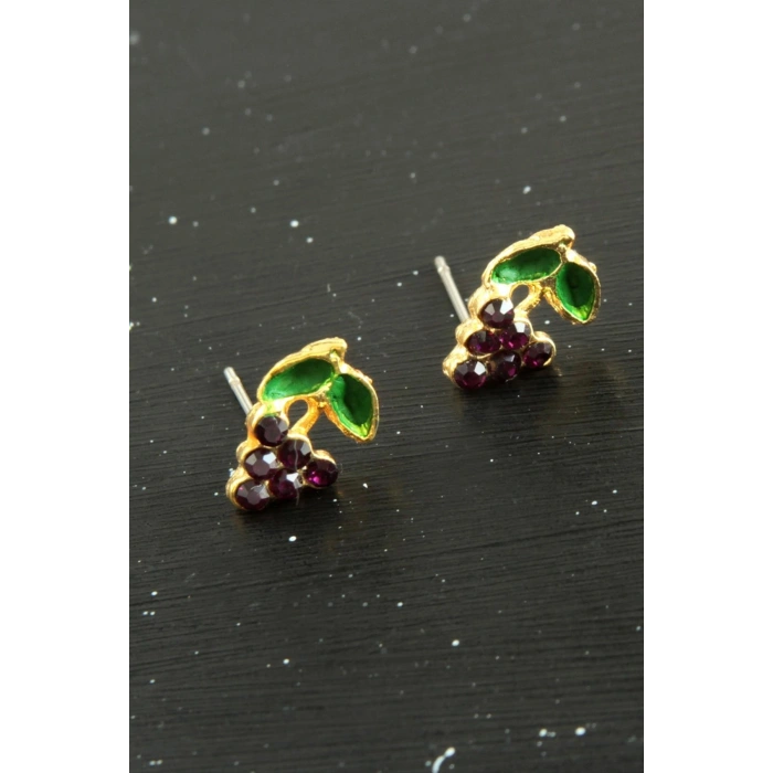 Üzüm Taşlı Minik Küpe