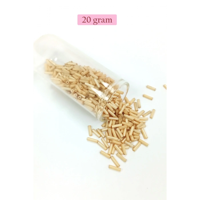 Uzun Boru Kesme Boncuk Çap 2mm Uzunluk 10 mm - 4 Renk - Toplam 80 Gram - BNC427