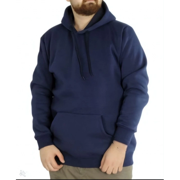 Uzun Kol Kapşonlu Basic Sweatshirt hoodie - Lacivert