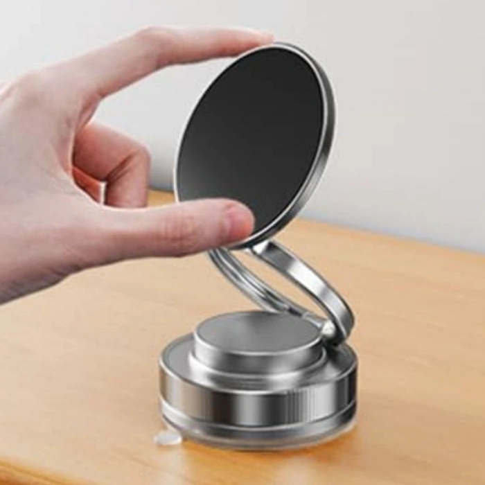 Vakumlu Manyetik Telefon Tutucu – Güçlü Vakum 360 Derece Döner Araç İçi Telefon Standı, Ultra Sabit Manyetik Destekli Mobil Cihaz Aparatı (4887)