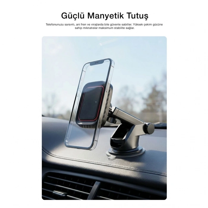 Vantuzlu Manyetik Telefon Tutucu T45